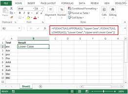 upper case letters in excel 2010