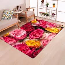 rose flower rug multicolor pink red