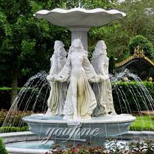 Large Garden White Stone Water Fountain