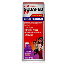 Sudafed Childrens Pe Cold Cough Grape Flavor Liquid 4 Fl