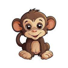 cute baby monkey cartoon ilration