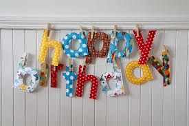 Custom Birthday Banner Fabric Happy Birthday Letters With Pegs
