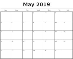 September 2019 Calendar Maker