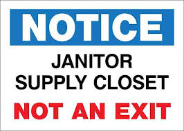 osha notice janitor supply closet not