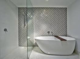 Double Herringbone Tile Bathroom