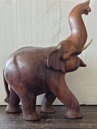 Polished Teakwood Handmade Elephant