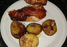 These are coated with olive oil, seasoned with salt and black. Recipe Of Speedy One Skillet Roast Chicken And Pier Potatoes Easy Kids Lunchbox Recipes