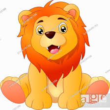 cute lion cartoon sitting