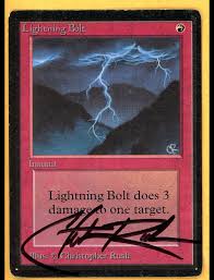 Beta Lightning Bolt Signed By Christopher Rush Mint Condition