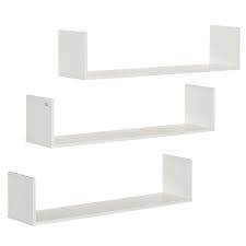 Wooden U Shaped Floating Shelves Set