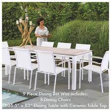 9 piece aluminum outdoor dining set