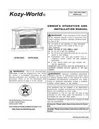 Kozy World Gfpc3026 Owner S Operation