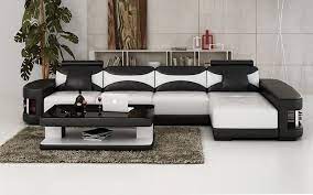 Critika Modern Leather Sectional With