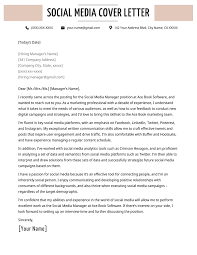 social a cover letter exle