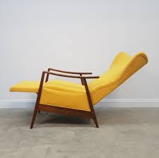 Milo baughman recliner (pair avail.) mid century danish modern lounge chair produced by james inc. 1960 S Mid Century Danish Recliner Armchair In Yellow 122249