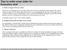 Chef cover letter sample 2: Executive Chef Cover Letter