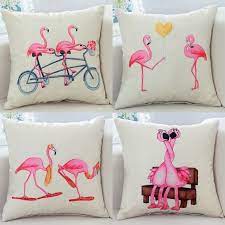pink flamingo home decor pillow covers