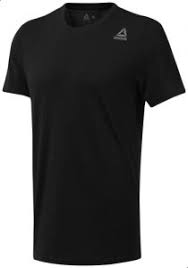 Reebok Elements Classic Logo Print Slim Fit Crew Neck T Shirt For Men Black