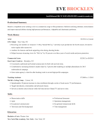 entertainment resume examples to get