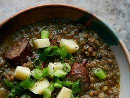 lentil soup with smoked sausage and