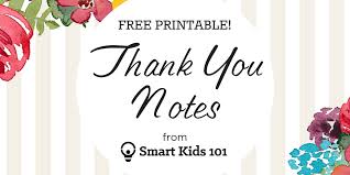 Get Your Free Printable Thank You Notes Right Here Smart Kids 101