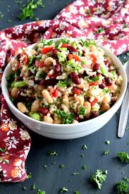 so we always have cooked brown rice millet farro couscous or quinoa etc on hand throughout the week that s why this salad came together so quickly