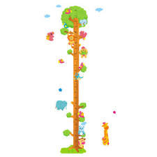 Details About Kids Height Growth Chart Cartoon Tree Animal Children Measure Wall Sticker Decal
