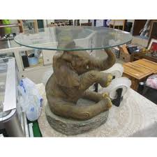 Lamp Table With A Novelty Elephant Base