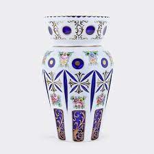 Bohemian Double Overlay Glass Vase