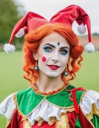 jester costume female face swap