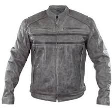 Details About Xelement Sigma Mens Distressed Grey Leather Motorcycle Jacket