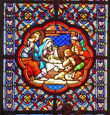 Stained Glass Window At Basilica Ste