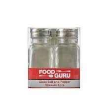Food Guru Salt Pepper Shakers Glass