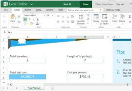 Trip Planner Template For Excel Online
