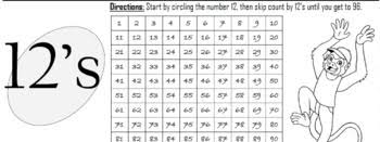 Skip Counting By 12s Worksheet For Multiplication With Skip Counting Rap Song