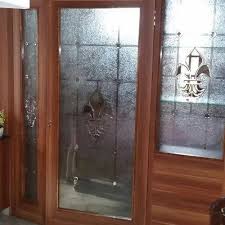 Etched Decorative Toughened Glass Door