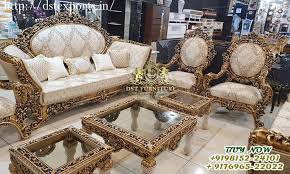 Maharaja Heavy Carved Indian Sofa Set