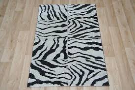 zebra print brown cream soft rug