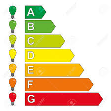 Energy Efficiency Chart With Arrows And Light Bulbs