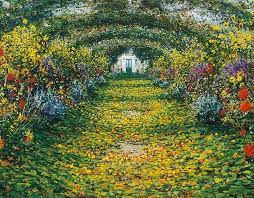Garden Monet Trellis Hd Wallpaper