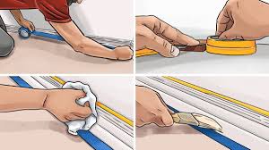 to paint baseboards with carpet step