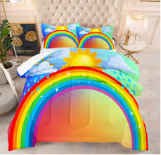 Rainbow Comforter Set Pillow Case