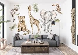 Lion Wall Decal Giraffe Wall Art Monkey