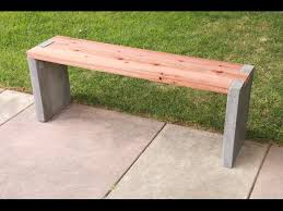Diy Modern Concrete And Redwood Bench
