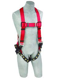 3m Protecta Pro 1191237 Fall Protection Full Body Harness Back D Ring Tongue Buckle Legs 420 Lb Capacity Medium Large Red Black