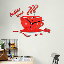 Wall Clock Clock Creative 3d Diy Coffee