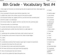 7th Grade Voary Test 4
