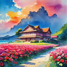 Beautiful Anime Watercolor Painting
