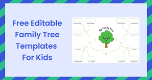 family tree templates for kids