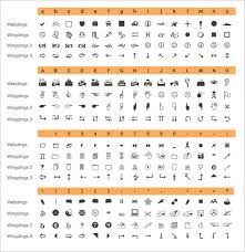 Free 8 Sample Wingdings Charts In Pdf Word